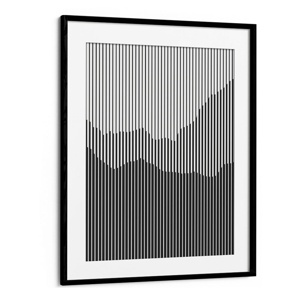 dark mountains series i by jay stanley geometric paintings in Black Frame With Mount