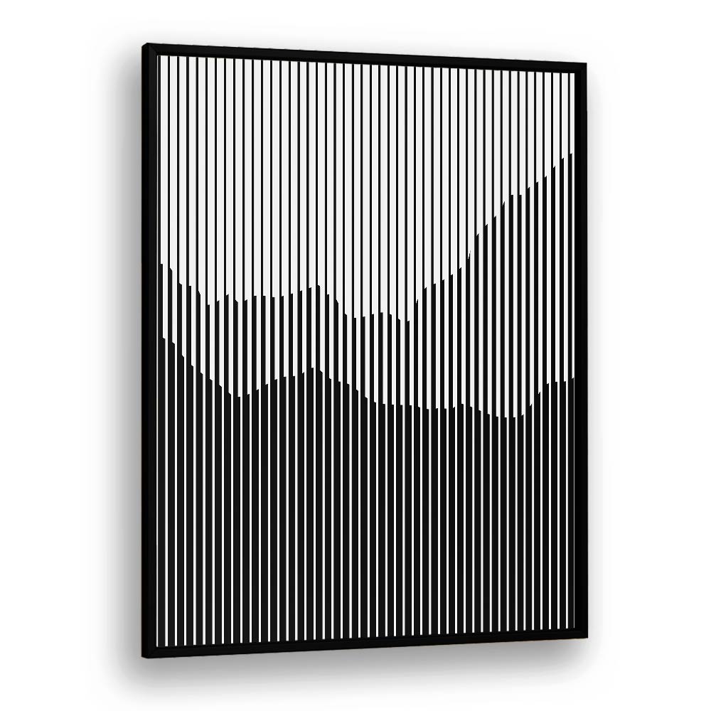 dark mountains series i by jay stanley geometric paintings in Black Plain Frame