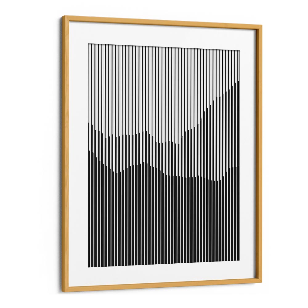 dark mountains series i by jay stanley geometric paintings in Oak Wood Frame With Mount