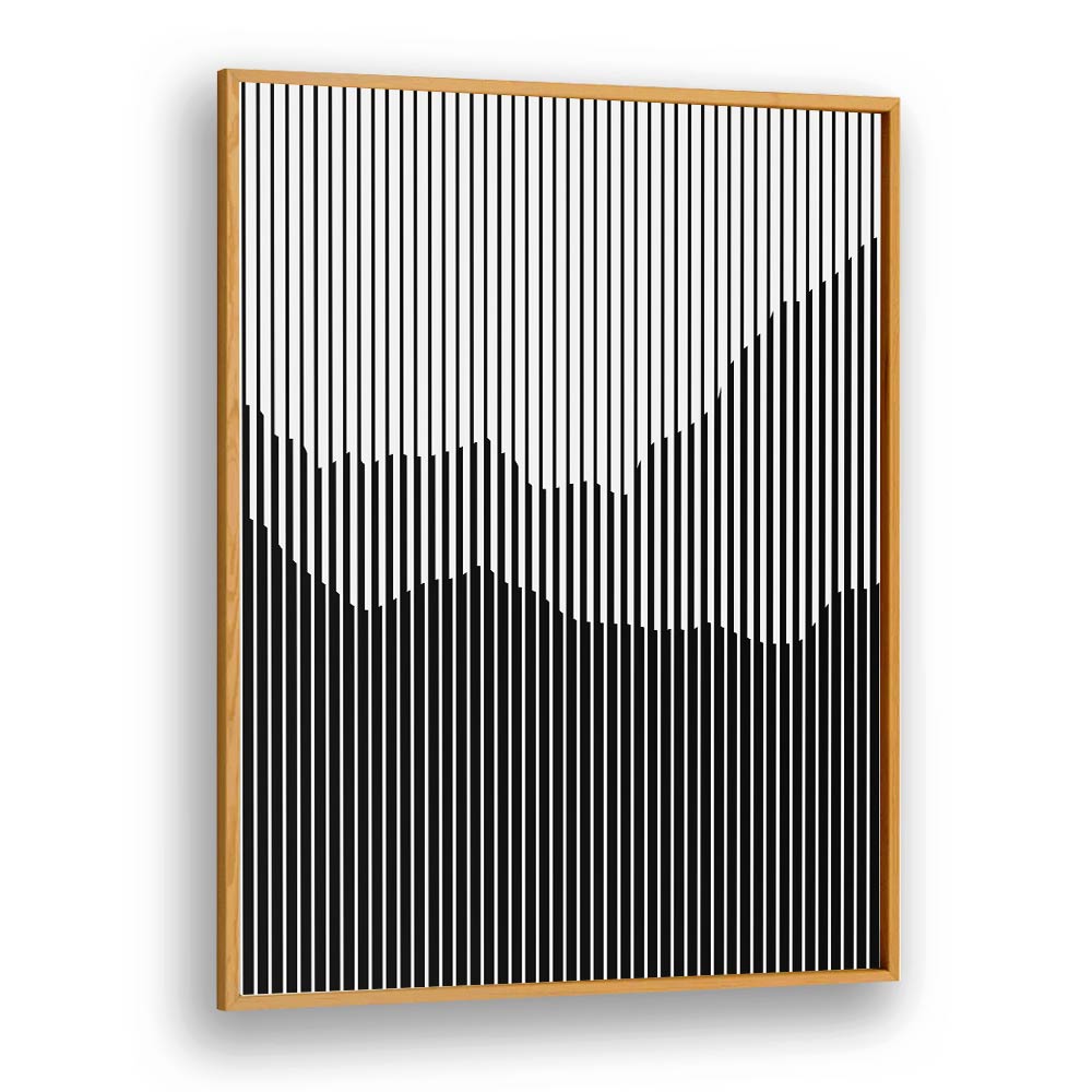 dark mountains series i by jay stanley geometric paintings in Oak Wood Plain Frame