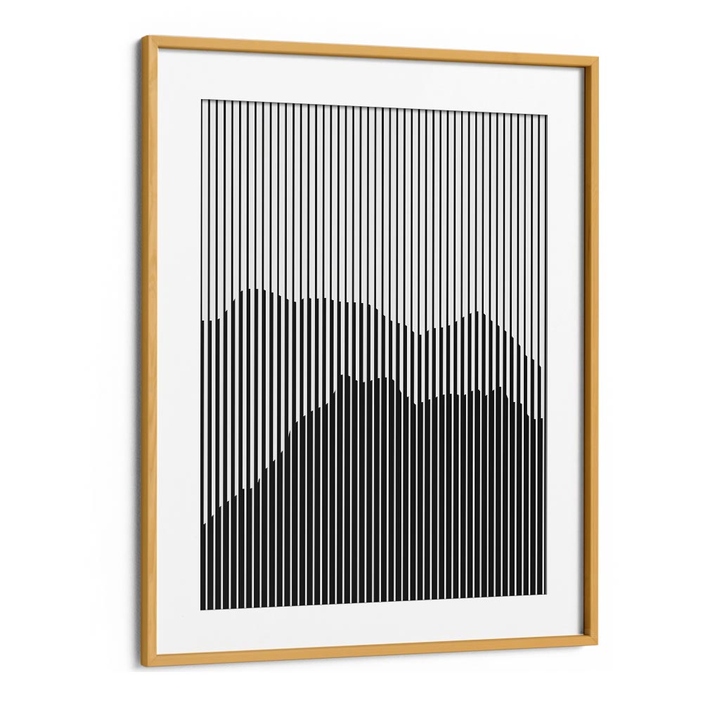 dark mountains series ii by jay stanley geometric paintings in Oak Wood Frame With Mount