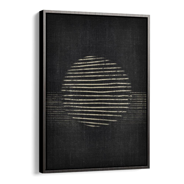 dark sunny day geometric paintings in Black Floater Frame