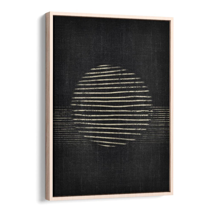 dark sunny day geometric paintings in Oak Wood Floater Frame