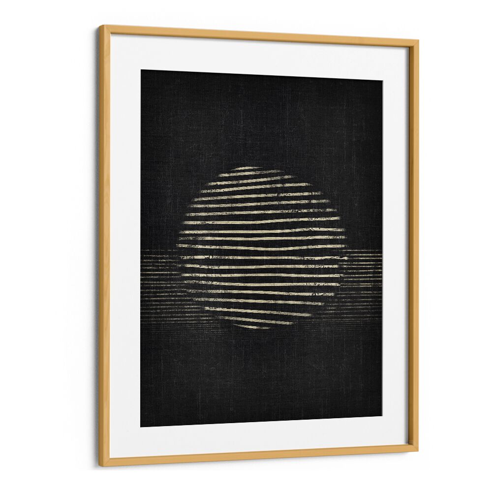 dark sunny day geometric paintings in Oak Wood Frame With Mount