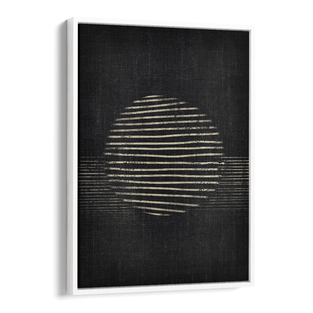 dark sunny day geometric paintings in White Floater Frame