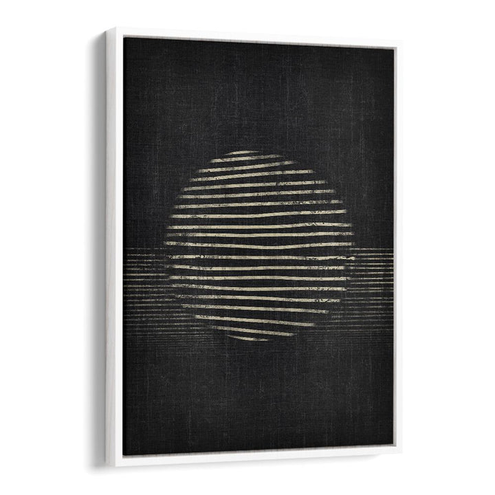 dark sunny day geometric paintings in White Floater Frame