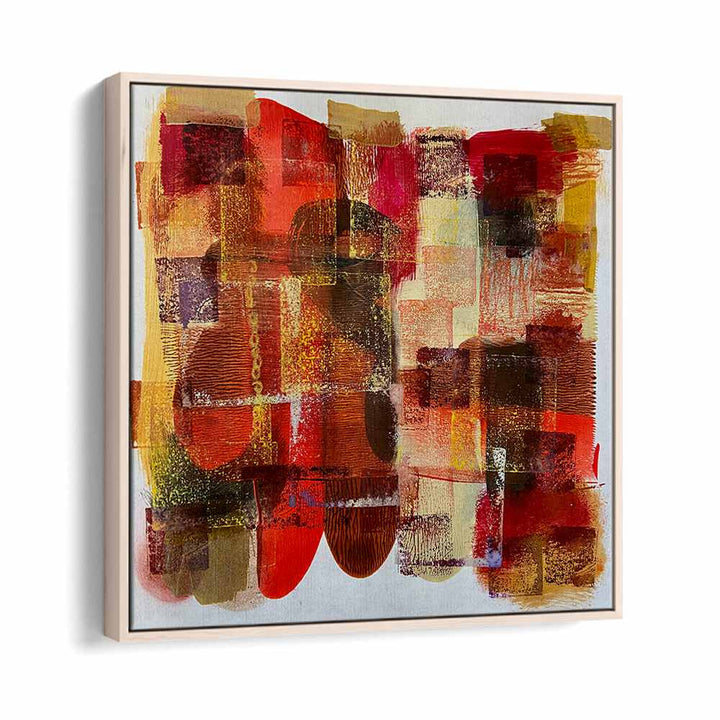 day ii abstract paintings in Oak Wood Floater Frame