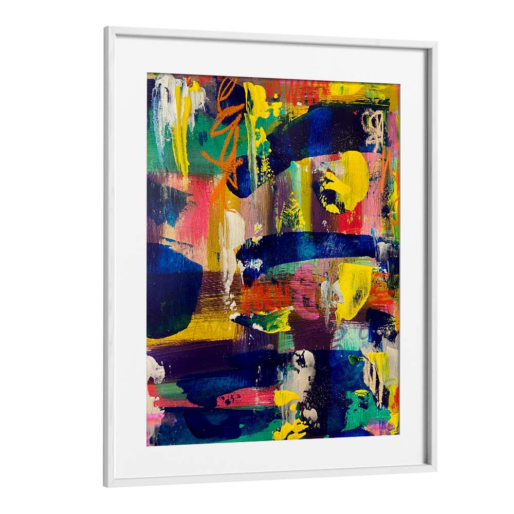 day vabstract paintings in White Frame With Mount