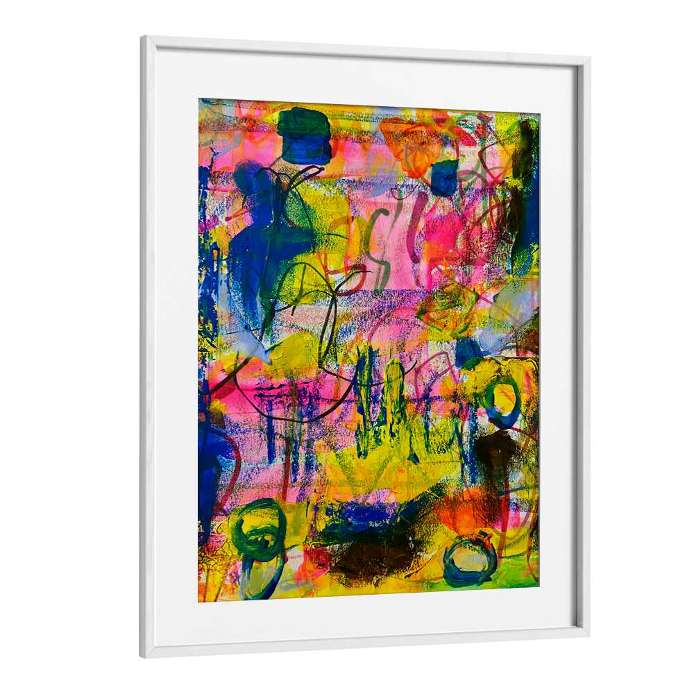 day viiiabstract paintings in White Frame With Mount