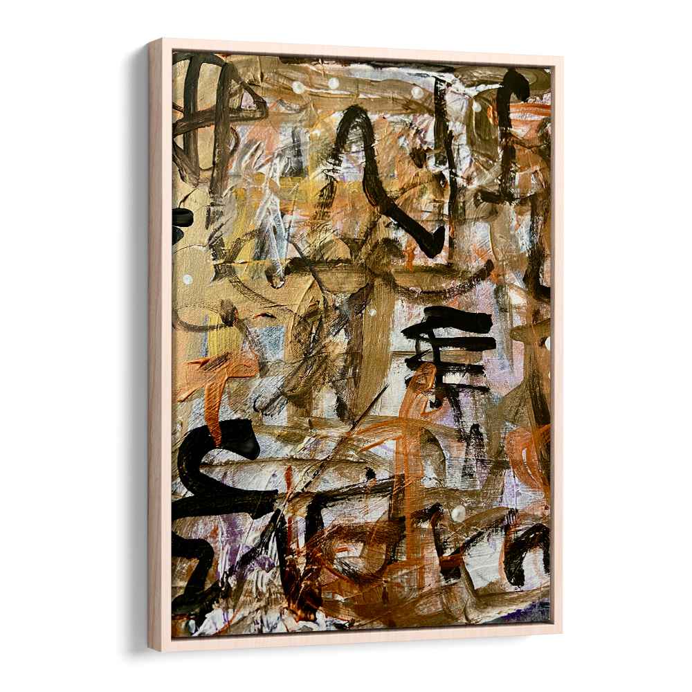 day xvi abstract paintings in Oak Wood Floater Frame