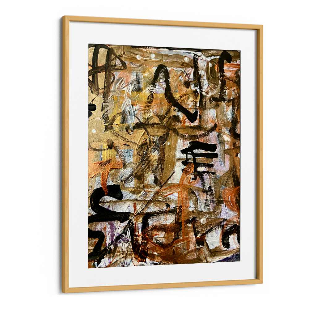 day xvi abstract paintings in Oak Wood Frame With Mount