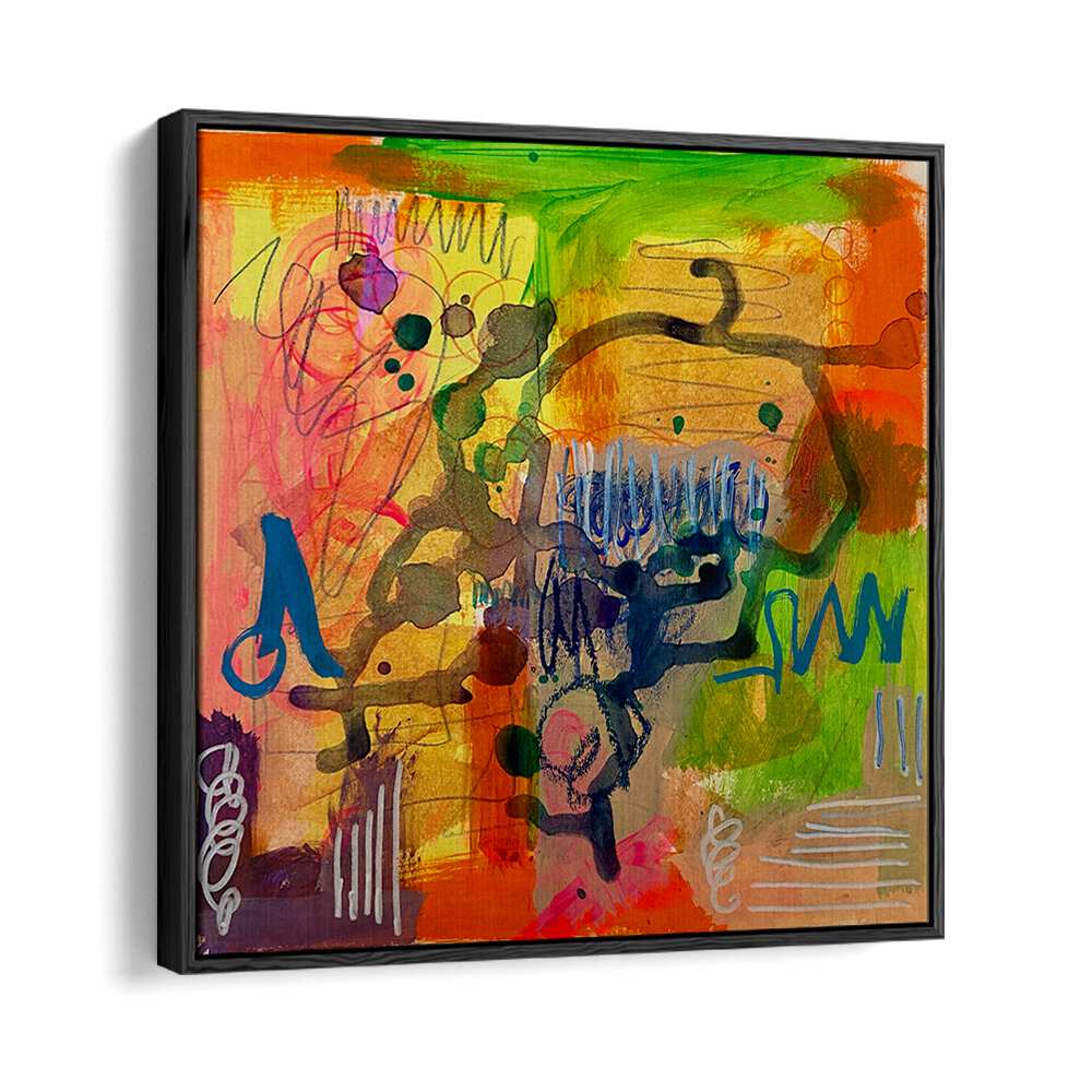 delightful dimensions abstract paintings in Black Floater Frame