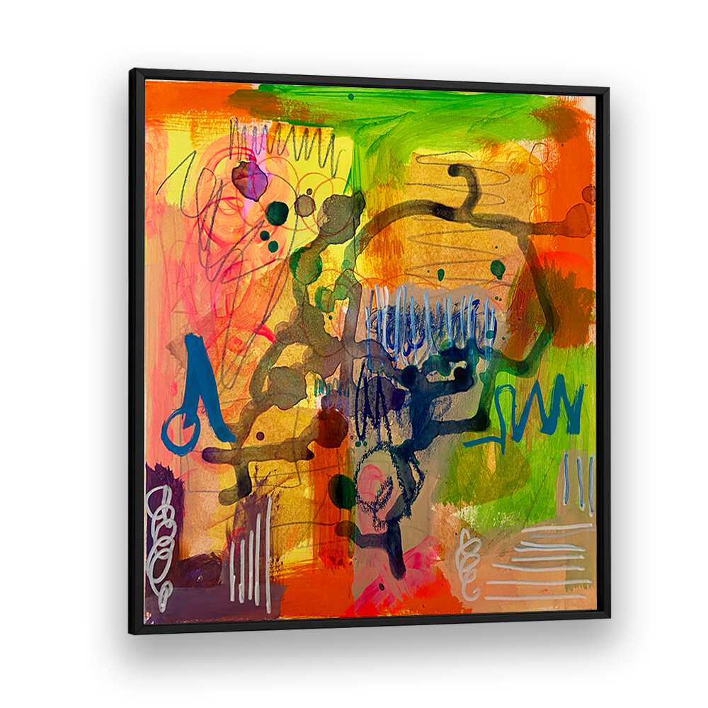 delightful dimensions abstract paintings in Black Plain Frame