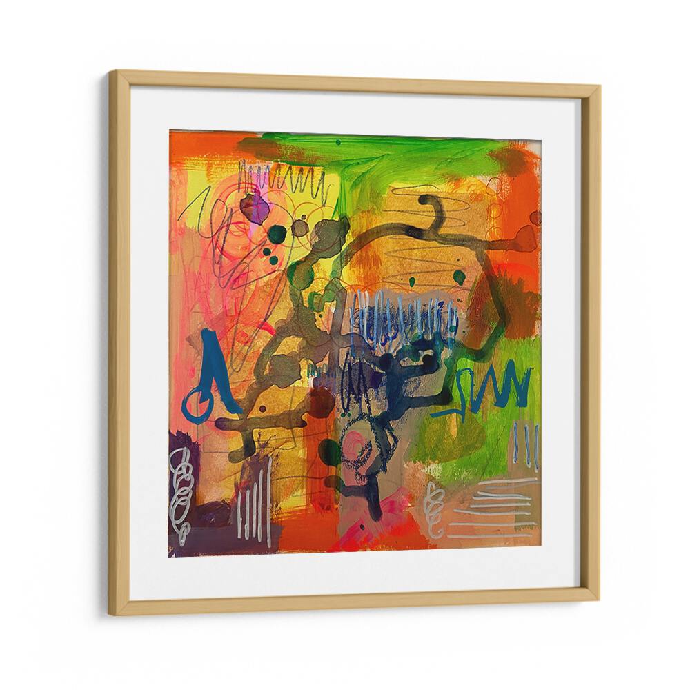 delightful dimensions abstract paintings in Oak Wood Frame With Mount