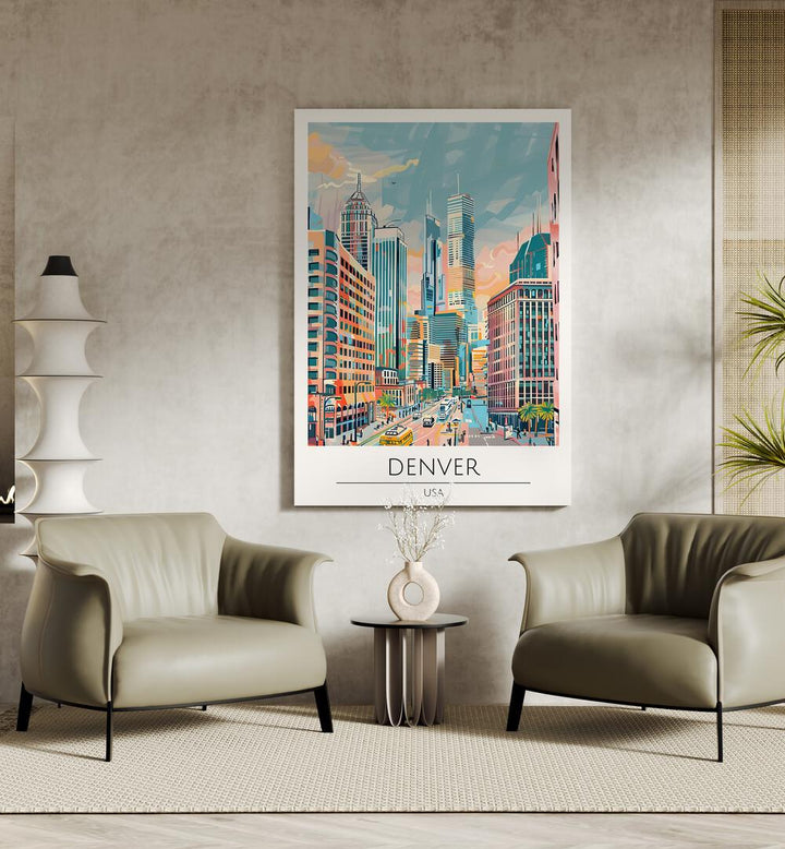 denver-usa travel posters Artwork I placed on a Wall