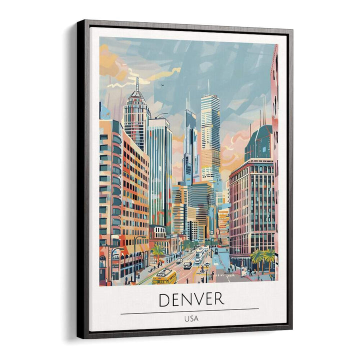 denver-usa travel posters in Black Floater Frame