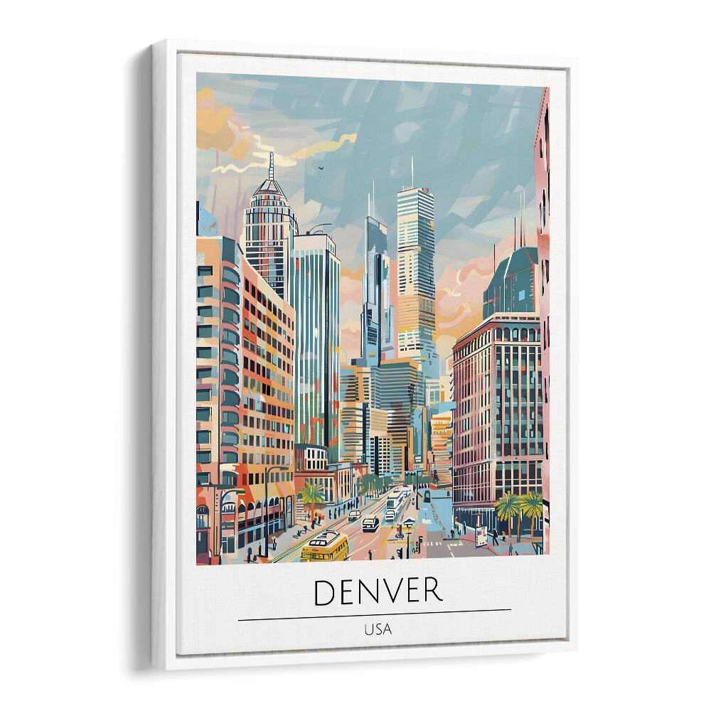 denver-usa travel posters in White Floater Frame