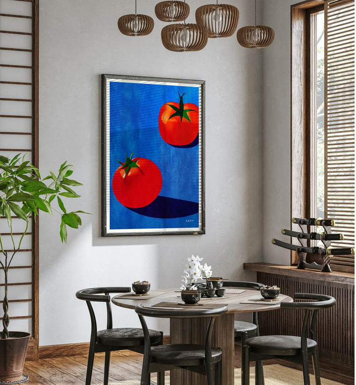 deux tomates kitchen posters kitchen art prints Artwork III placed on a wall