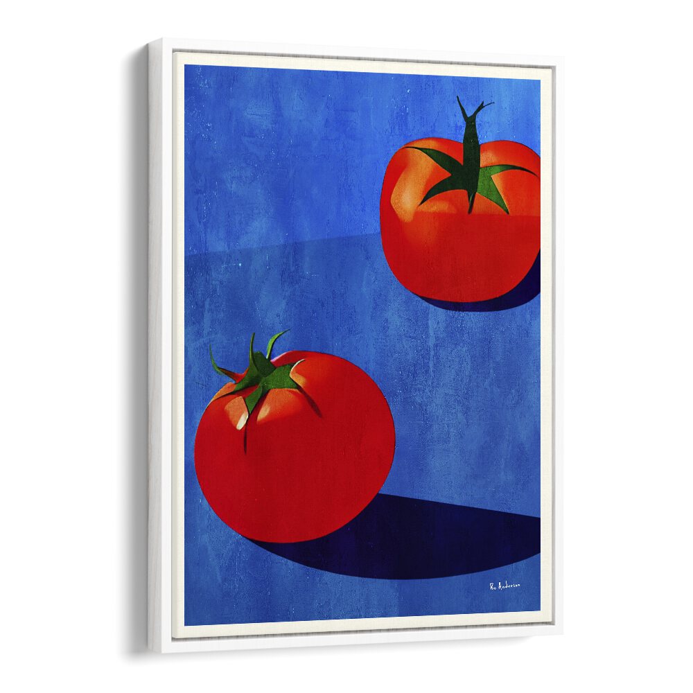 deux tomates kitchen posters kitchen art prints in White Floater Frame