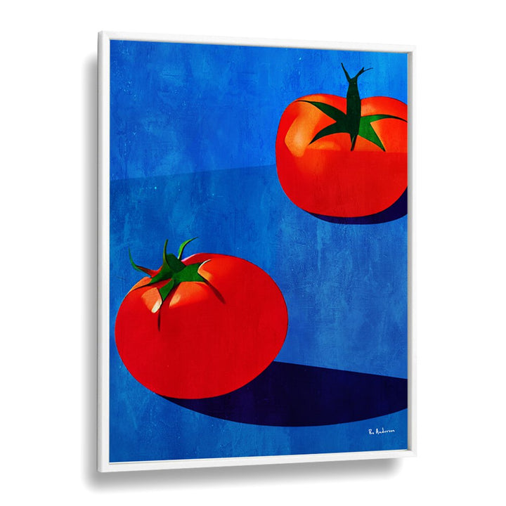 deux tomates kitchen posters kitchen art prints in White Plain Frame