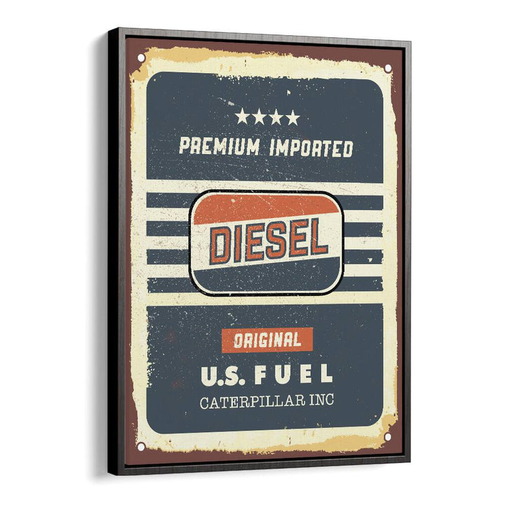 diesel original car poster in Black Floater Frame