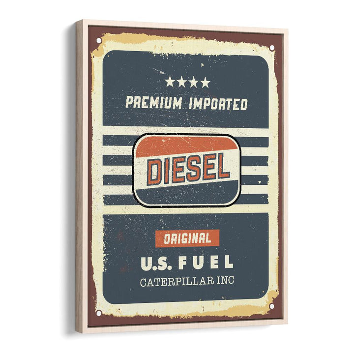 diesel original car poster in Oak Wood Floater Frame