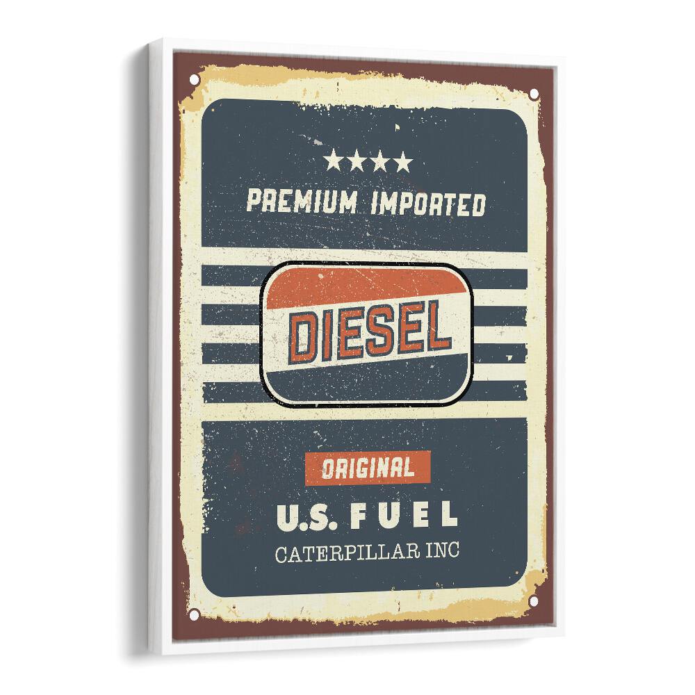 diesel original car poster in White Floater Frame