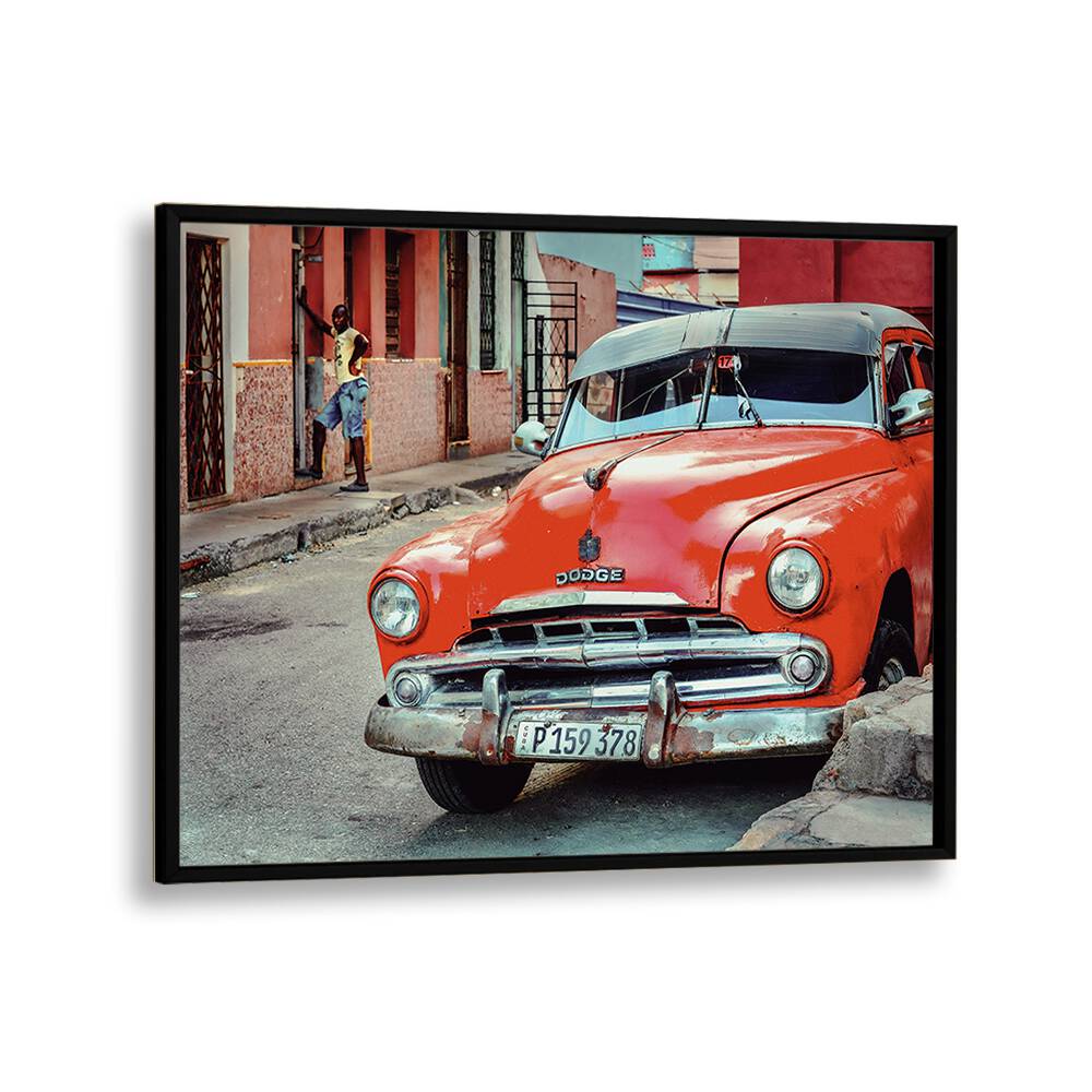 dodge car poster in Black Plain Frame