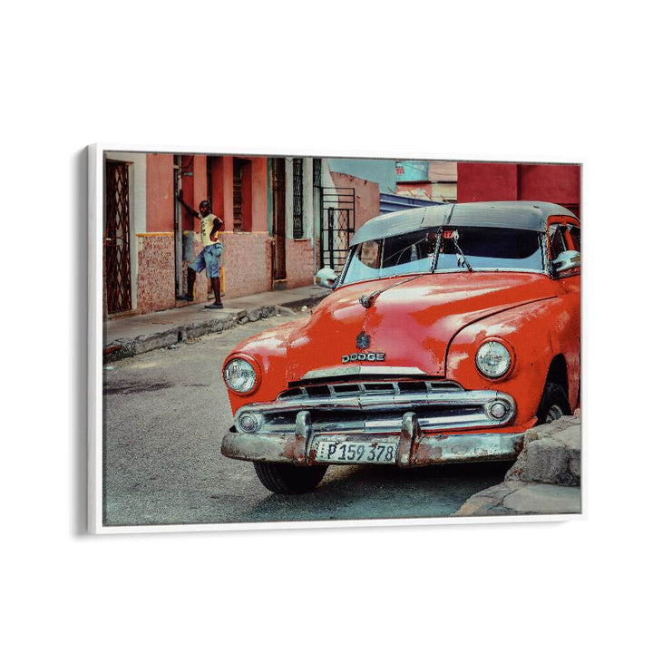 dodge car poster in White Frame With Mount