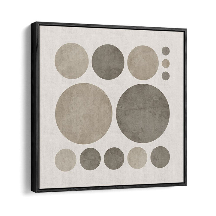 dotty taupe delight i abstract paintings in Black Floater Frame