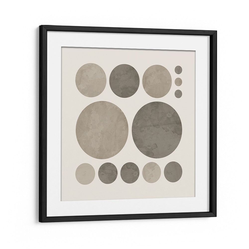 dotty taupe delight i abstract paintings in Black Frame With Mount