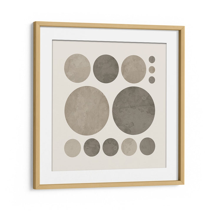 dotty taupe delight i abstract paintings in Oak Wood Frame With Mount