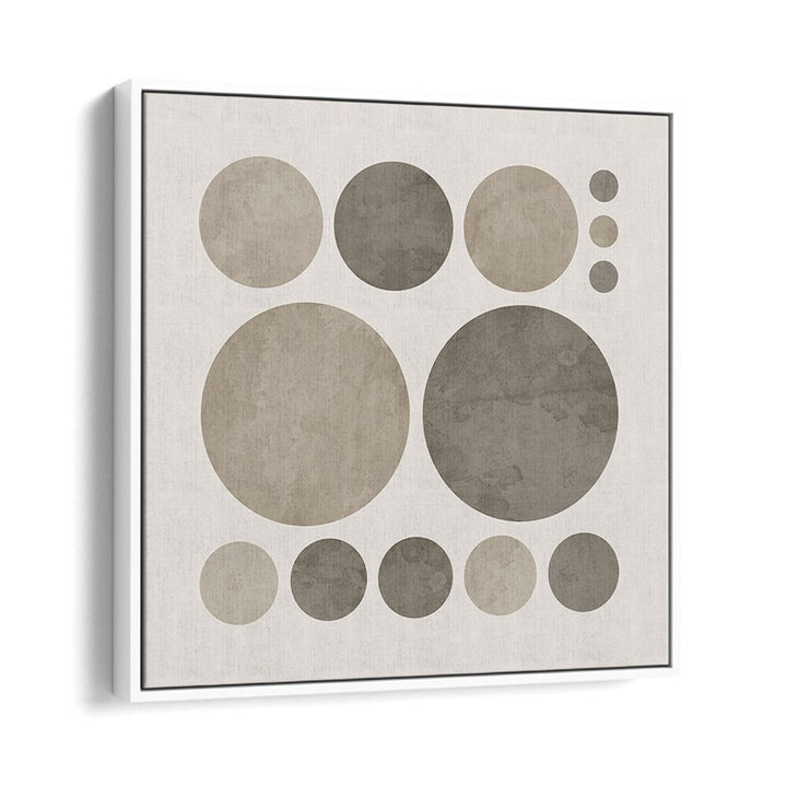 dotty taupe delight i abstract paintings in White Floater Frame