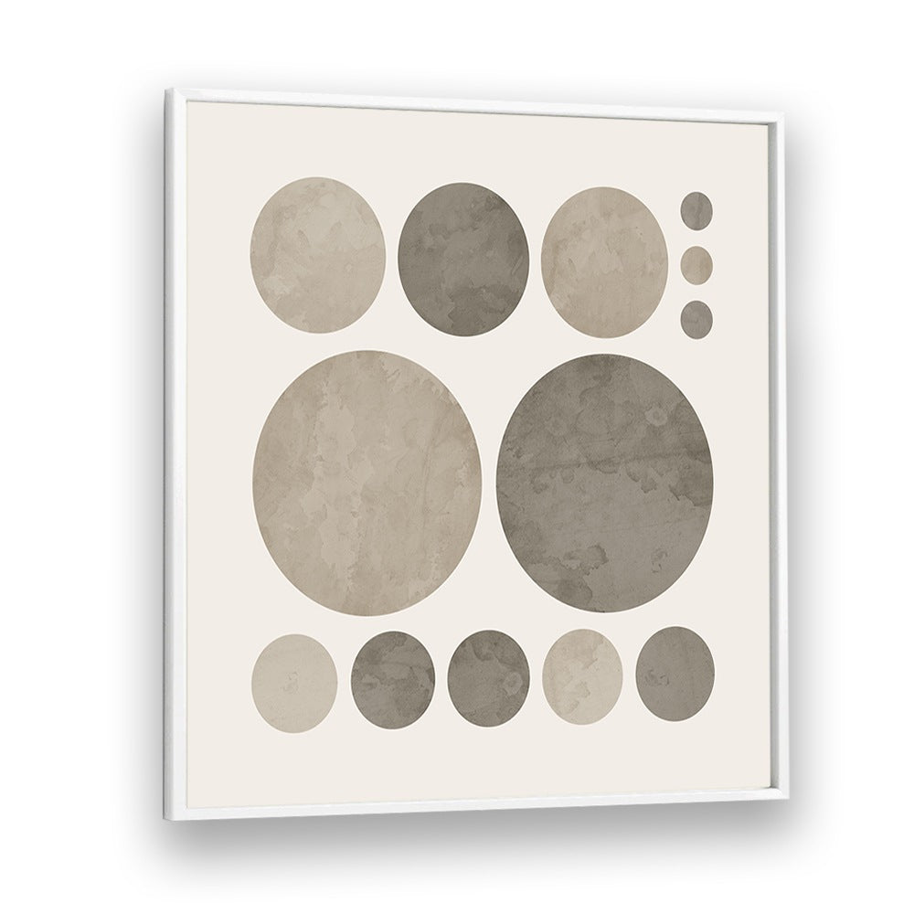 dotty taupe delight i abstract paintings in White Plain Frame