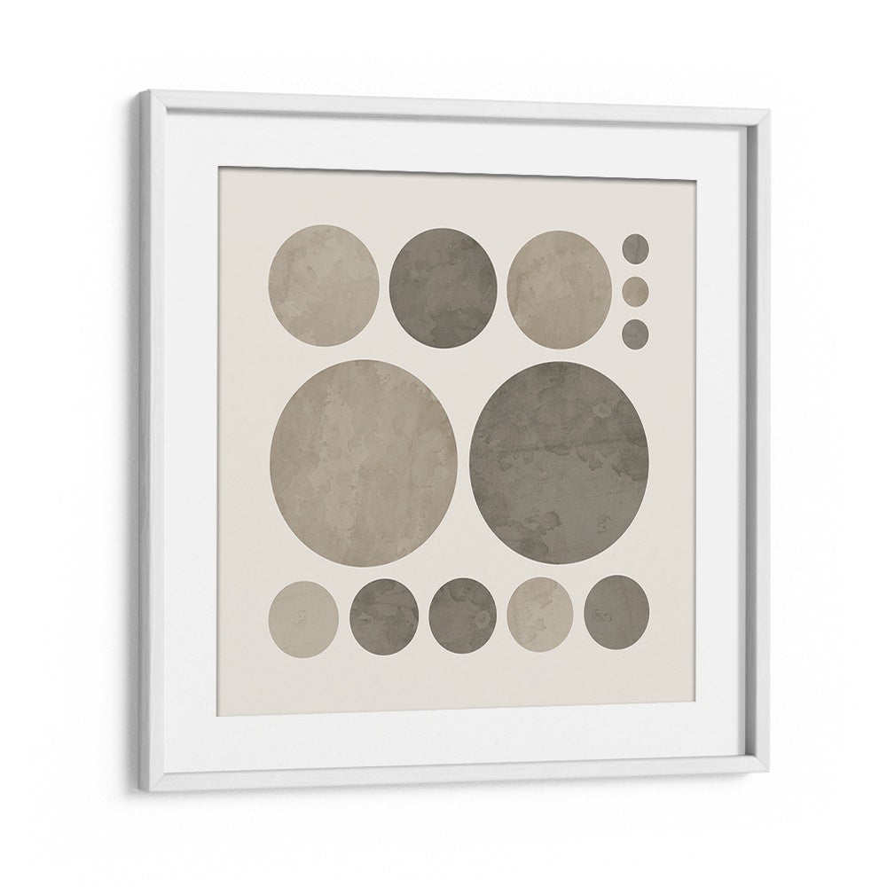 dotty taupe delight iabstract paintings in White Frame With Mount