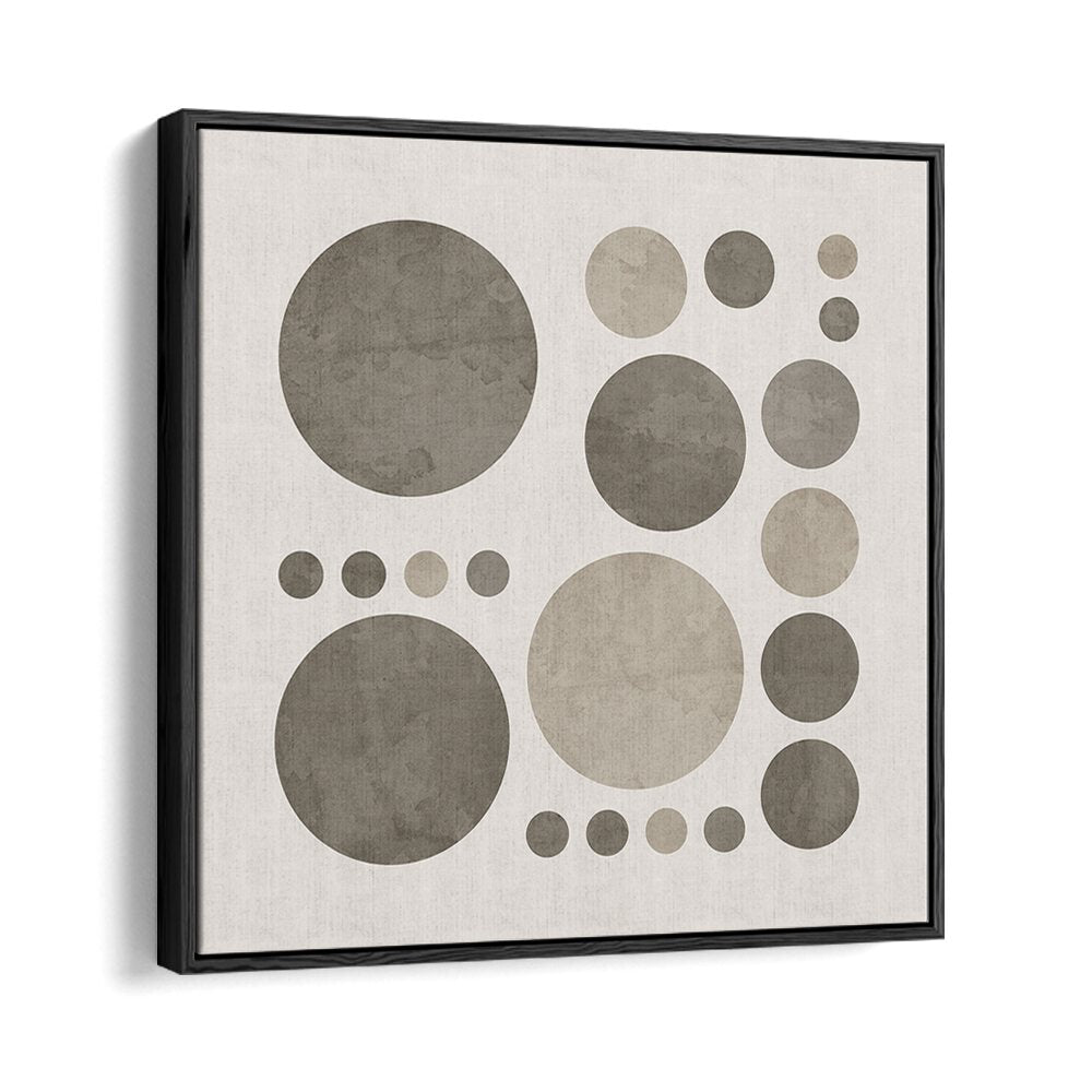 dotty taupe delight ii abstract paintings in Black Floater Frame