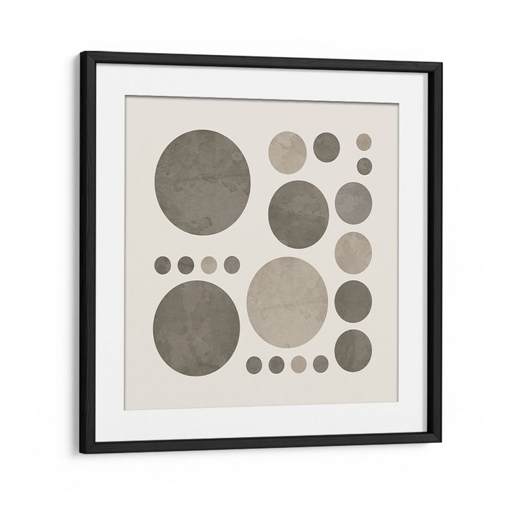 dotty taupe delight ii abstract paintings in Oak Wood Frame With Mount