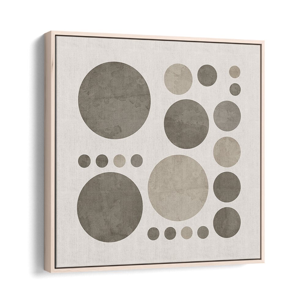 dotty taupe delight ii abstract paintings in Oak Wood Floater Frame