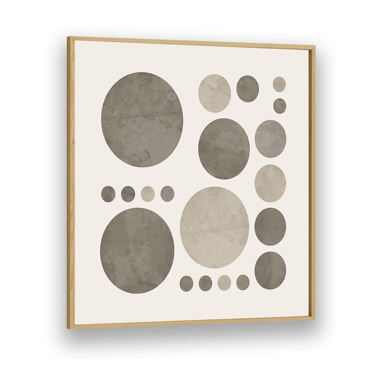 dotty taupe delight ii abstract paintings in Oak Wood Plain Frame