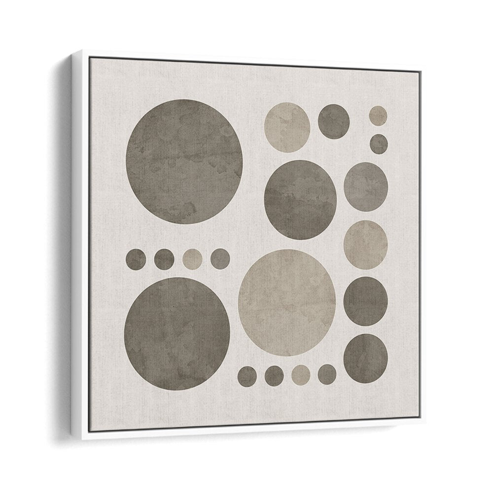 dotty taupe delight ii abstract paintings in White Floater Frame