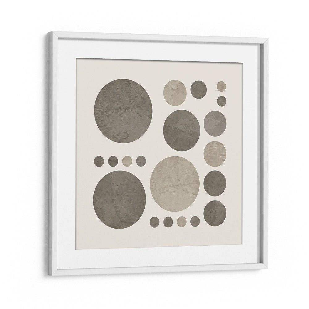 dotty taupe delight iiabstract paintings in White Frame With Mount