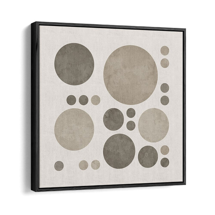 dotty taupe delight iii abstract paintings in Black Floater Frame