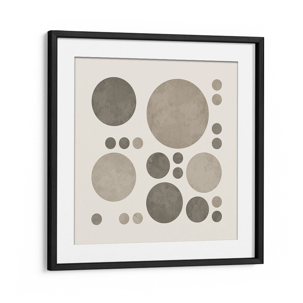 dotty taupe delight iii abstract paintings in Black Frame With Mount