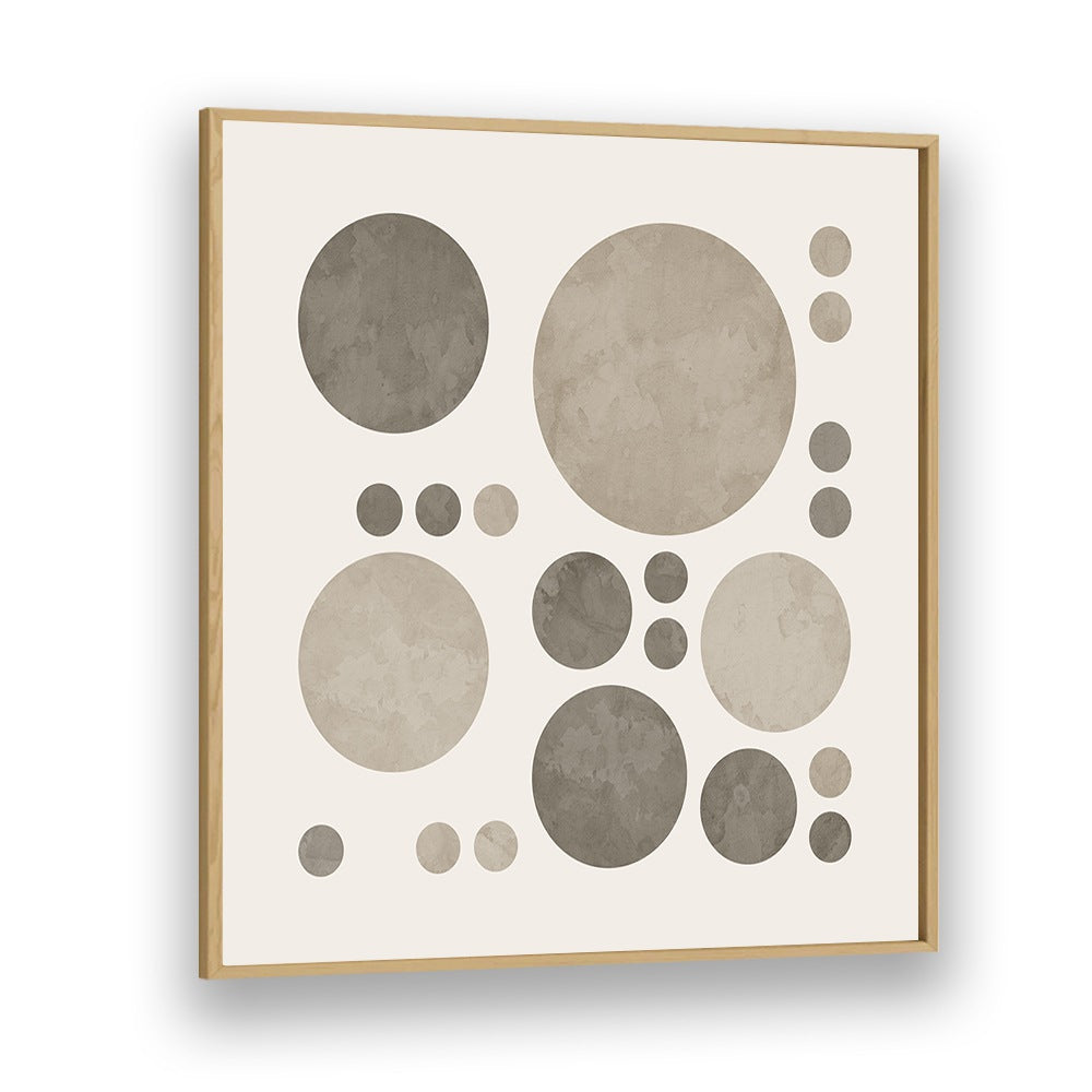 dotty taupe delight iii abstract paintings in Oak Wood Plain Frame