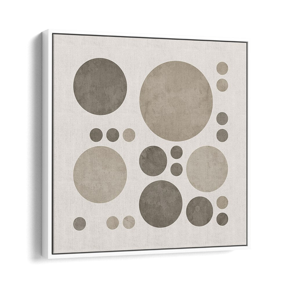 dotty taupe delight iii abstract paintings in White Floater Frame