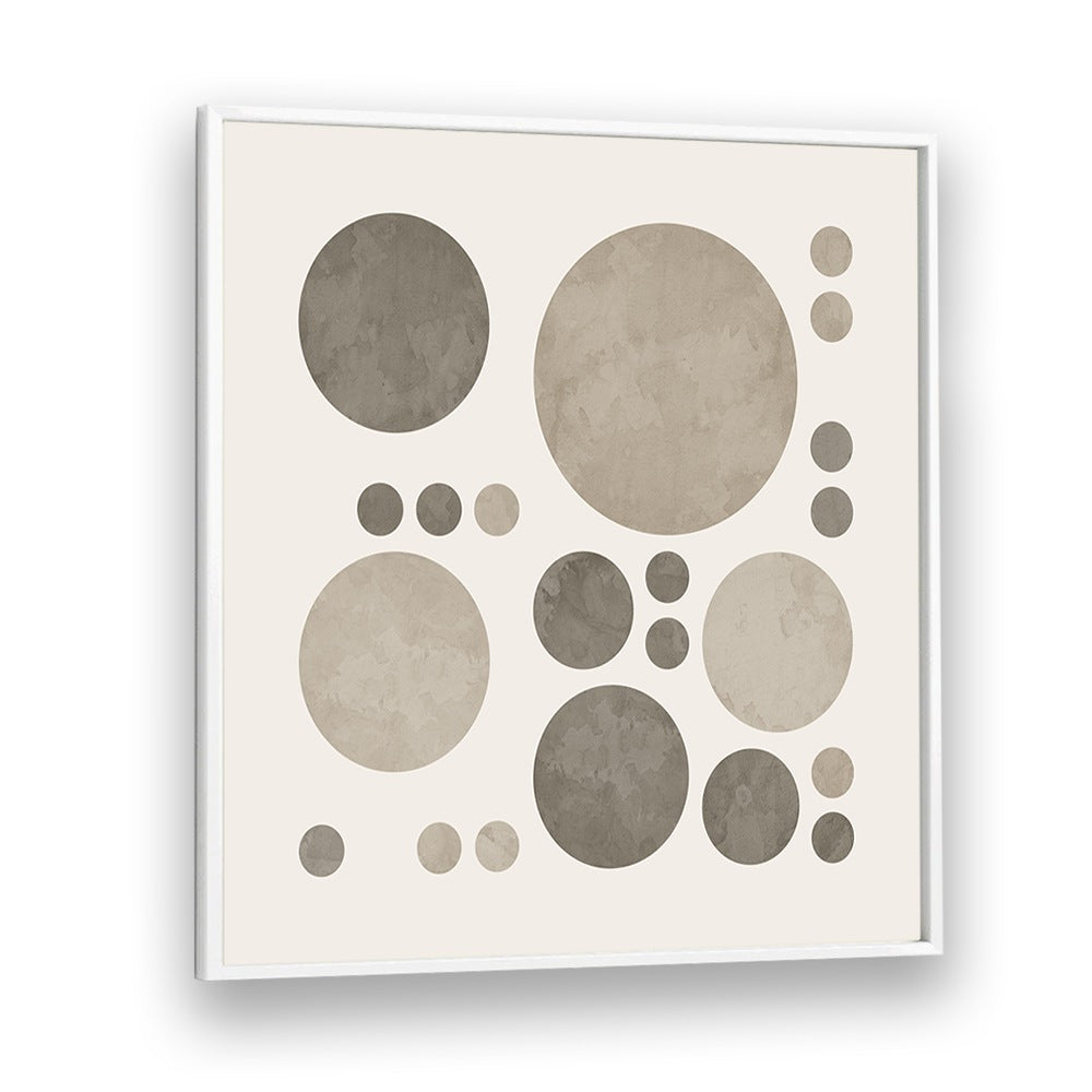 dotty taupe delight iii abstract paintings in White Plain Frame