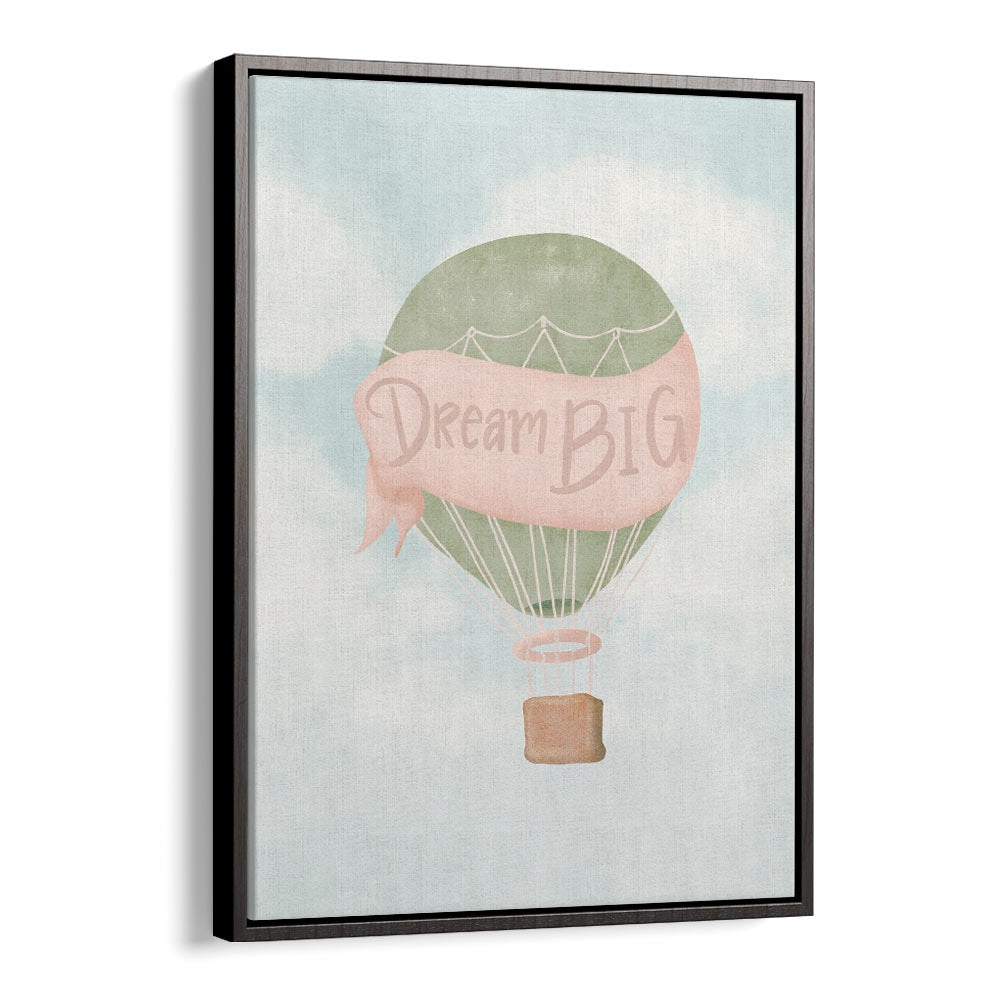 dream big pink quotes and typography posters in Black Floater Frame