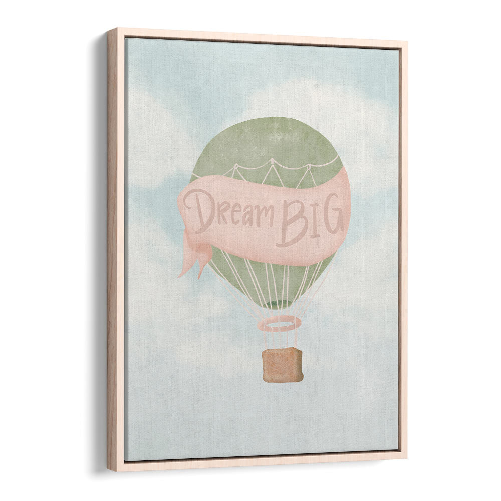 dream big pink quotes and typography posters in Oak Wood Floater Frame