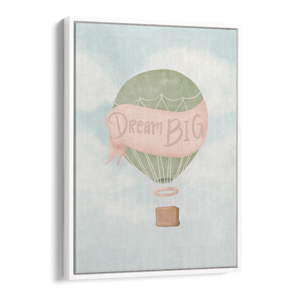 dream big pink quotes and typography posters in White Floater Frame