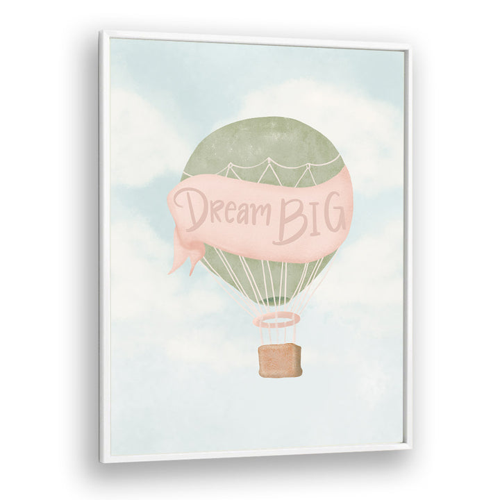 dream big pink quotes and typography posters in White Plain Frame